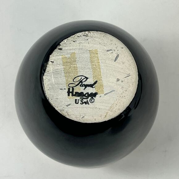 Royal Haeger Navy Blue Vase Gold Rim Ceramic Pottery Collector MCM Statement Lux - Picture 7 of 11